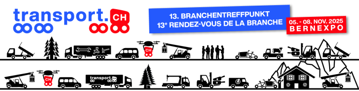 Notre prochain salon à la Bern Expo, TRANSPORT CH, du 05 au 08 novembre 2025 dans le hall 1.2 au stand A031